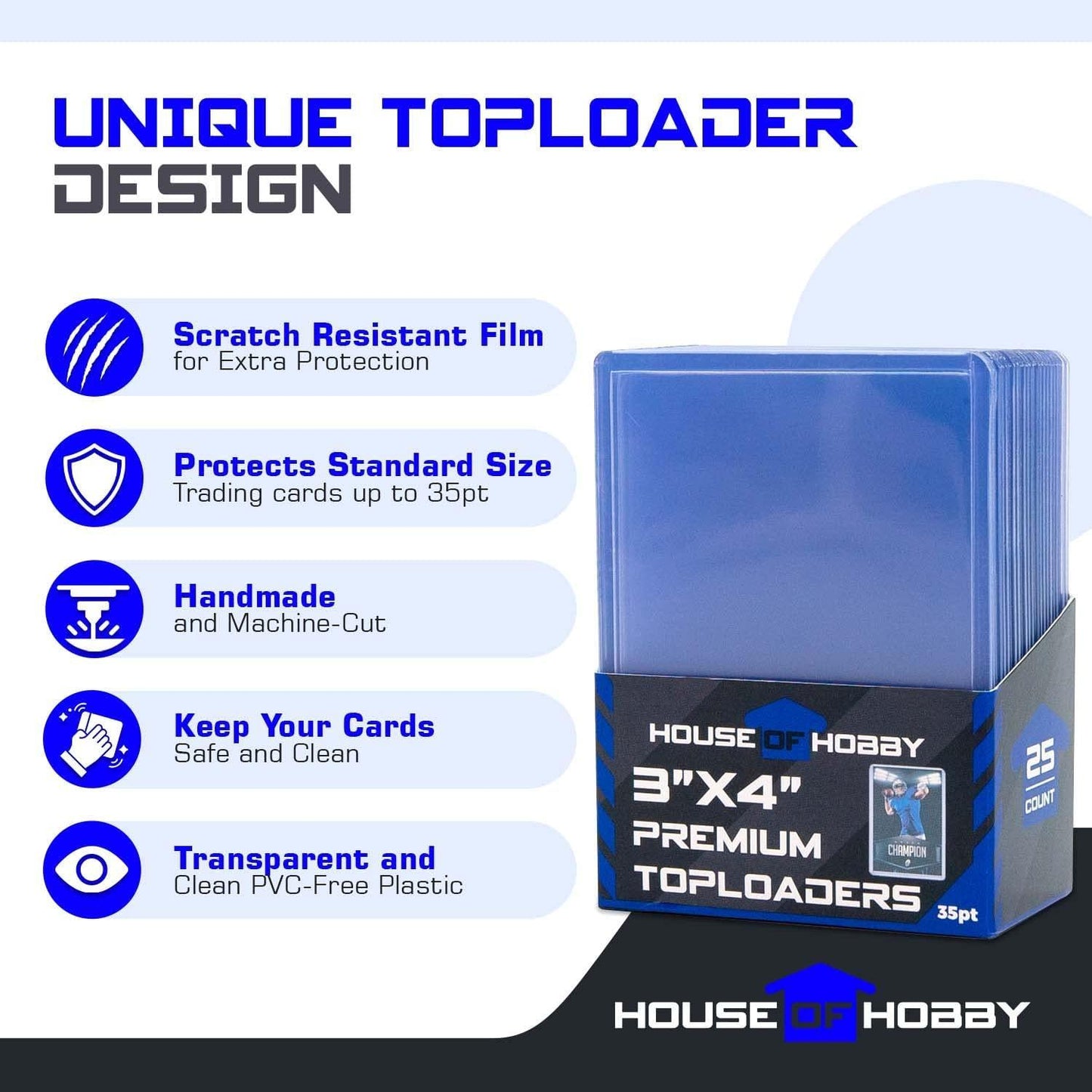 Top Loaders for Cards & Penny Sleeves Bundle - 100 Toploaders & 100 Penny Sleeves - The House of Hobby