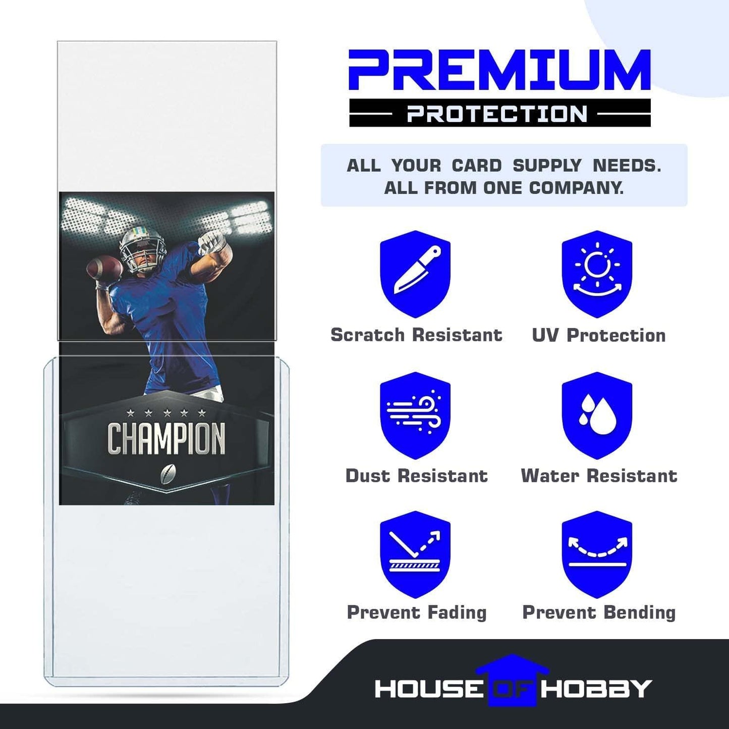 Top Loaders for Cards & Penny Sleeves Bundle - 100 Toploaders & 100 Penny Sleeves - The House of Hobby